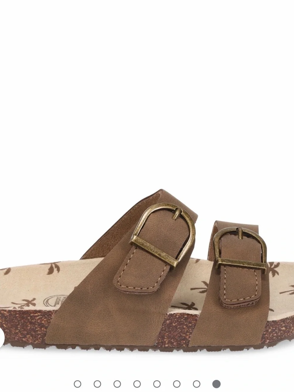 wonder nation Brown Double-Buckle Slide Sandals